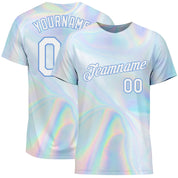 Custom 3D Pattern Design Abstract Trendy Holographic Vaporwave Style Performance T-Shirt