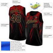 Custom Black Old Gold 3D Pattern Design Authentic Basketball Jersey