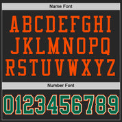 Custom Black Kelly Green-Orange Mesh Authentic Football Jersey