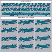 Custom Gray Teal-Navy Authentic Baseball Jersey