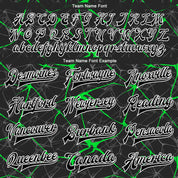 Custom Black Neon Green 3D Pattern Design Bomber Full-Snap Varsity Letterman Jacket