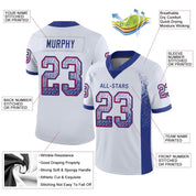 Custom White Royal-Red Mesh Drift Fashion Football Jersey