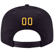 Custom Navy Gold-White Stitched Adjustable Snapback Hat